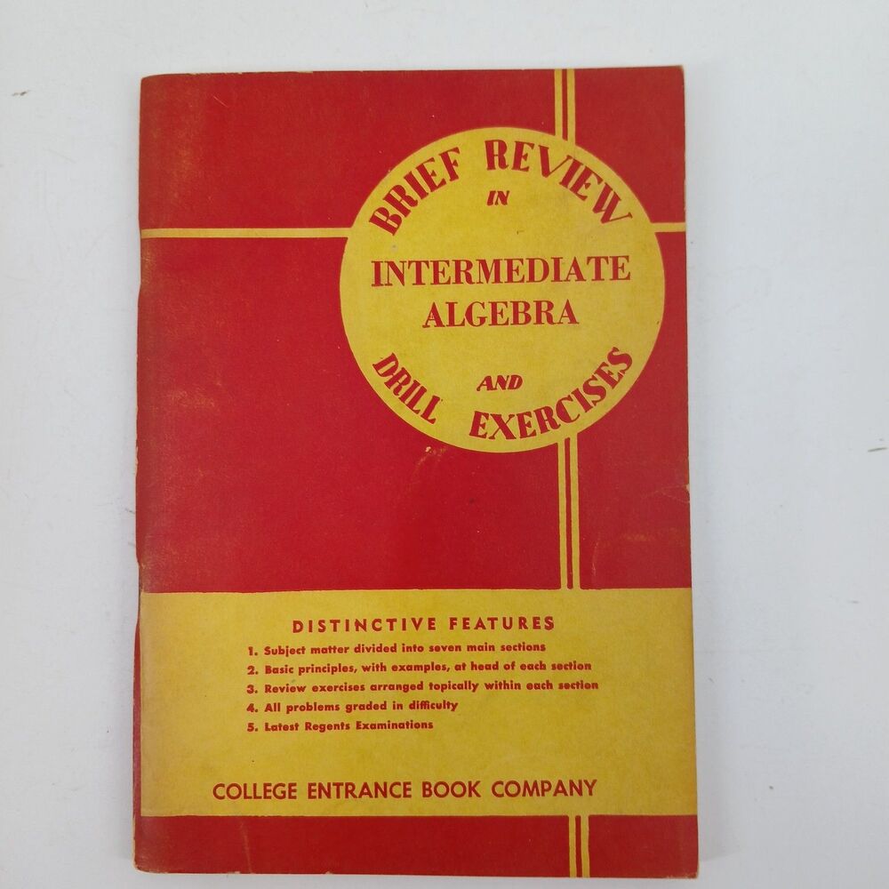 Vintage Intermediate Algebra Book High School College Textbook Red Hardcover